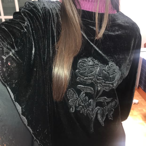 vintage velvet rose cape
