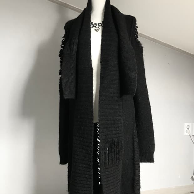 ALLSAINTS Distressed Long Knit Cardigan
