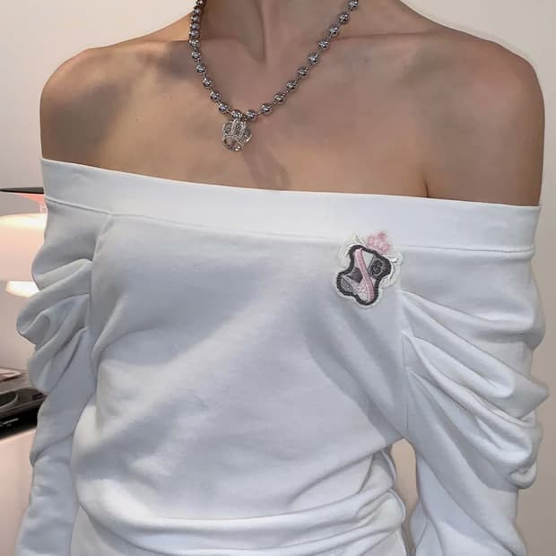 스컬프터 Princess Off-Shoulder Tee White