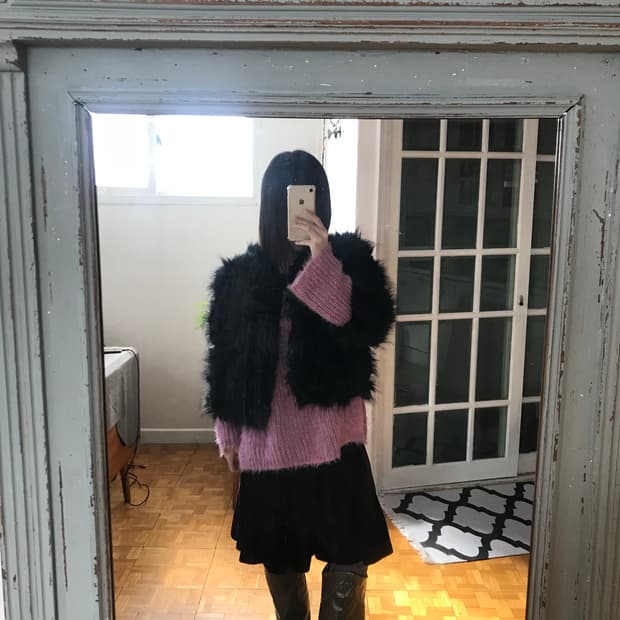 vintage eco fur jacket