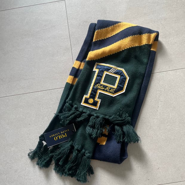 폴로 칼리지 울 블렌드 스카프 (택 O, 새상품)