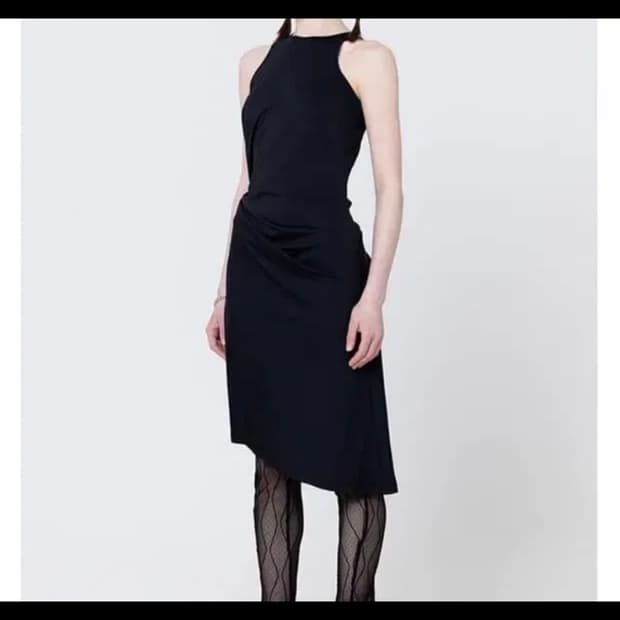 peinture shirring midi dress