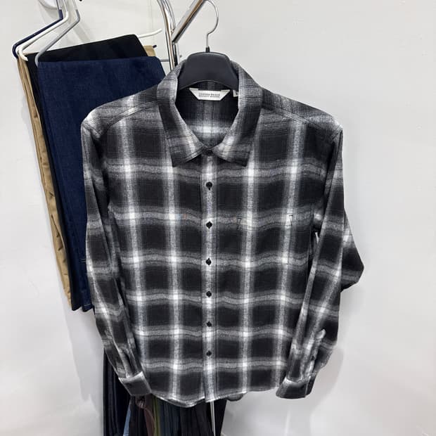 유니폼브릿지 포켓 체크 셔츠 L