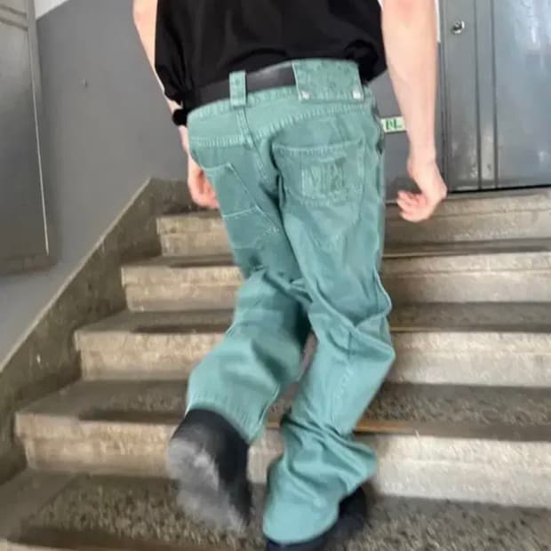 플라스틱 프로덕트 mpa  카프포켓 팬츠 에메랄드 L