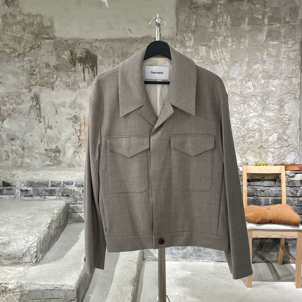 토니웩 샌드 패치 포켓 헤링본 울 필드 자켁