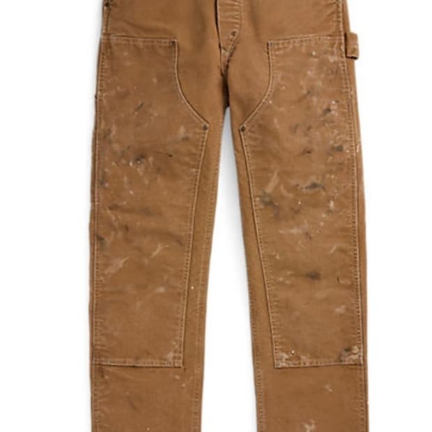 RRL 엔지니어핏 디스트레스드 캔버스 카펜터 진 