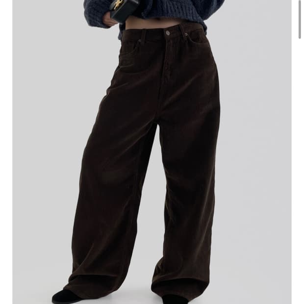 어텀 코듀로이 브라운 와이드 팬츠