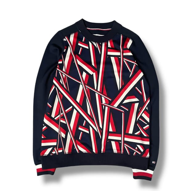 타미힐피거 플래그패턴 시스루 맨투맨 S