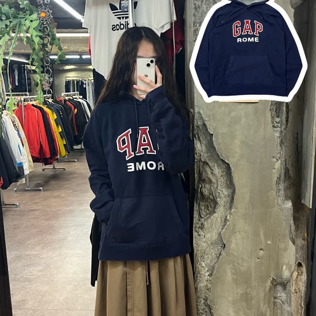 갭 레터링 후드티 네이비 L #csz1881
