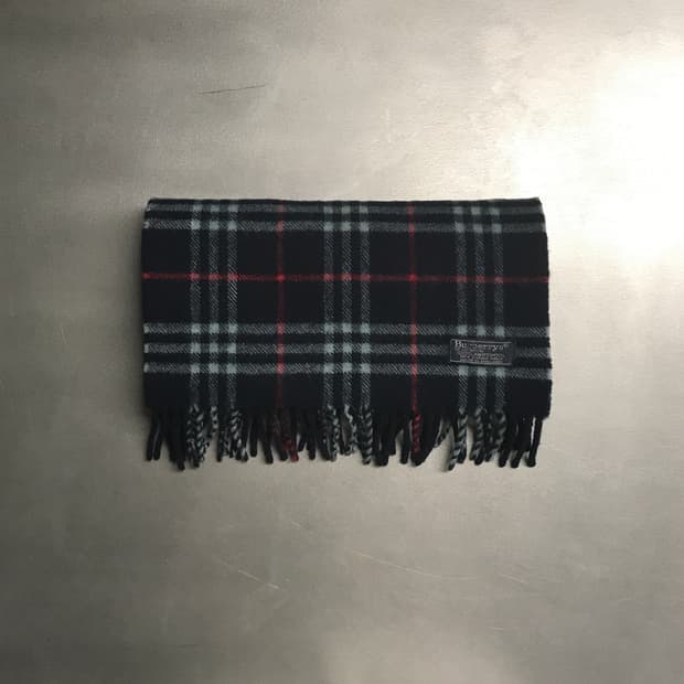 버버리 정품 램스울 머플러 네이비