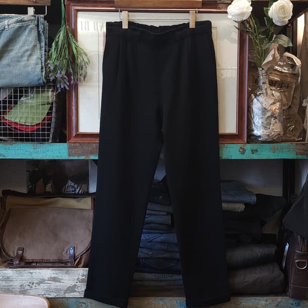 조르지오 아르마니 울 팬츠 슬랙스 밴딩 팬츠 블랙 46