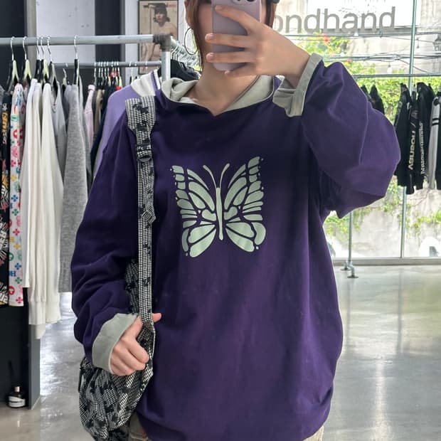 니들스 L/S 리버시블 후드티셔츠 