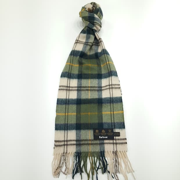 MX315 바버 그린 타탄체크 메리노 캐시미어 목도리 머플러