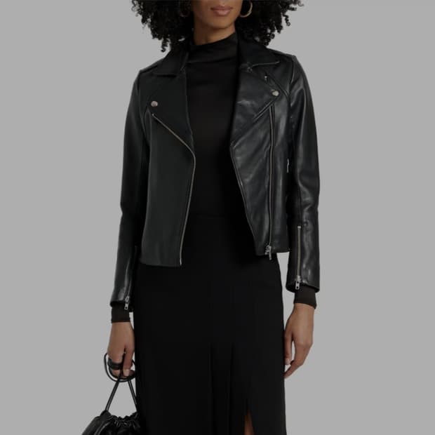 산드로 양가죽 라이더 자켓 1size _ 여성,실측 확임