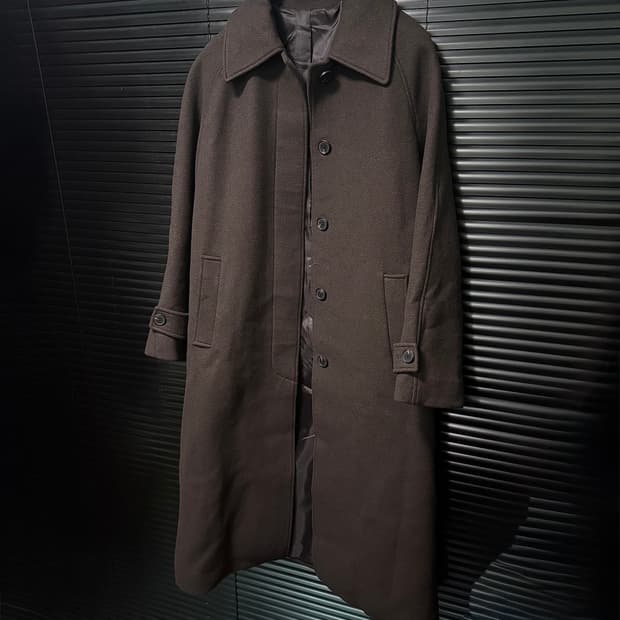 무신사 스탠다드 브라운 갈색 캐시미어 블렌드 울 모 발마칸 코트 M 95