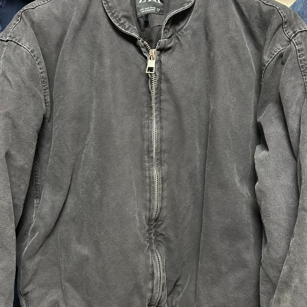 자라 zara 패딩 데님 점퍼 블랙 M