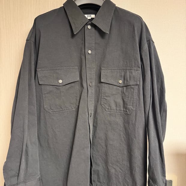 유니클로 U 워크 셔켓 블랙 2XL