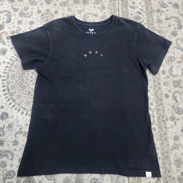 록시 블랙 반팔 티셔츠 ROXY 140 (44까지)