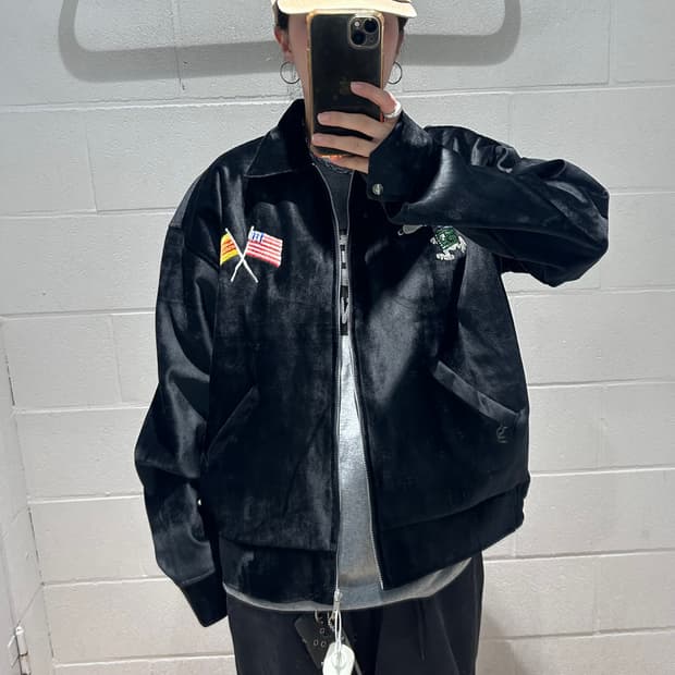 Vintage Snoopy Embroidery Velvet Jacket