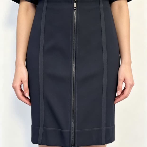 GUCCI 2009년제 정품 블랙 지퍼 디테일 미니 스커트