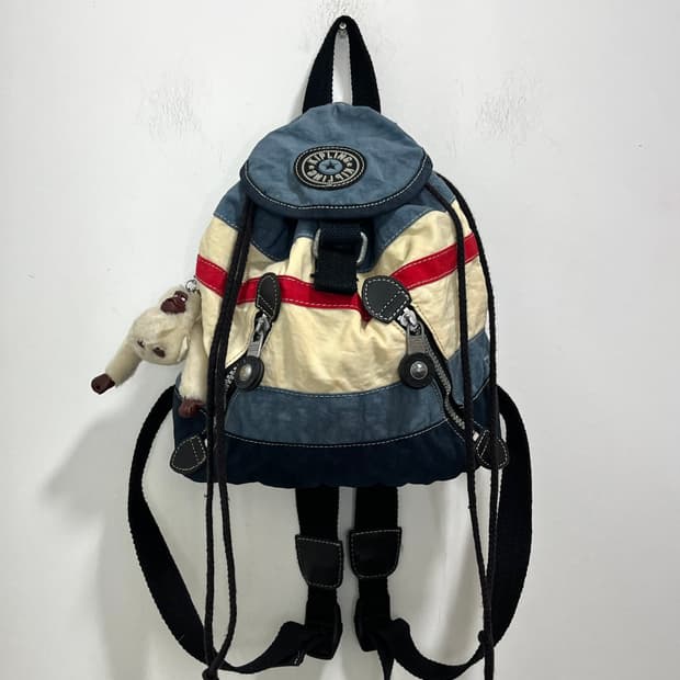 키플링 키링 배색 복조리 미니 백팩