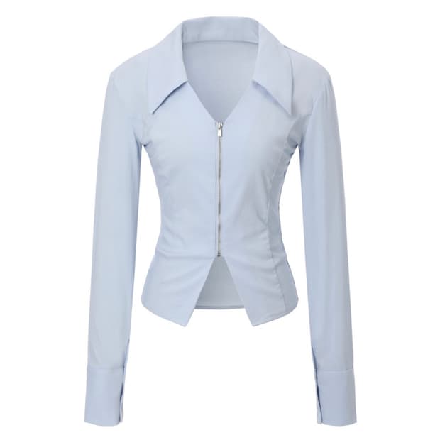 카키포인트 v집업 셔츠 블루 M