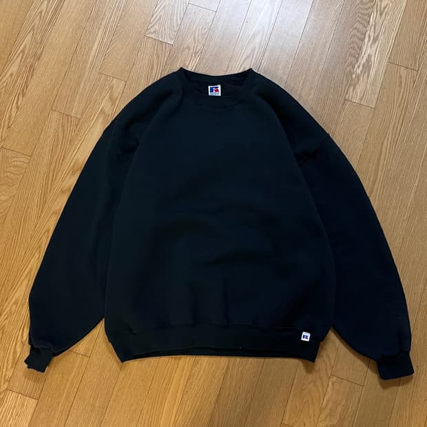 [XL] 90s 빈티지 러셀 맨투맨 블랙