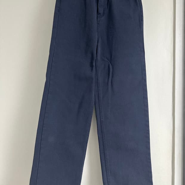 블랙업 네이비 코튼 팬츠