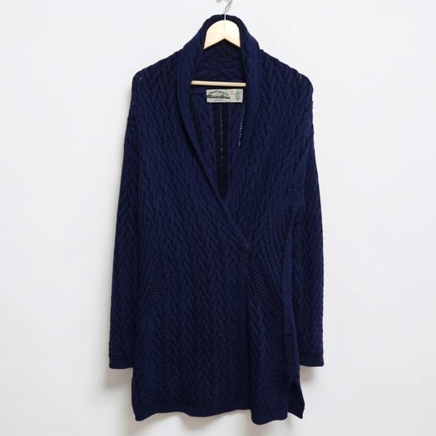 여성S AranCrafts 아란크래프트 메리노울 롱 가디건 숄카라