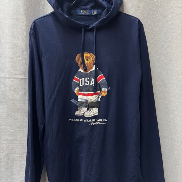 폴로랄프로렌 폴로 하키베어 USA 후드티 S(M) 남여공용