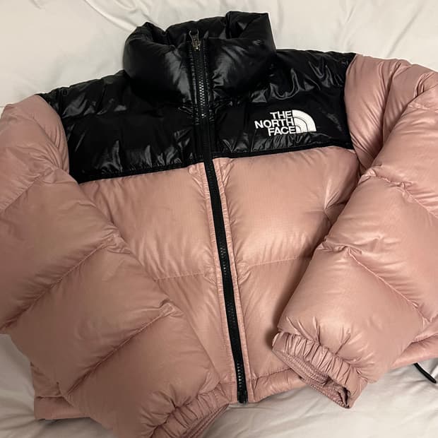 노스페이스 눕시 파스텔 핑크 S 황금사이즈 숏패딩