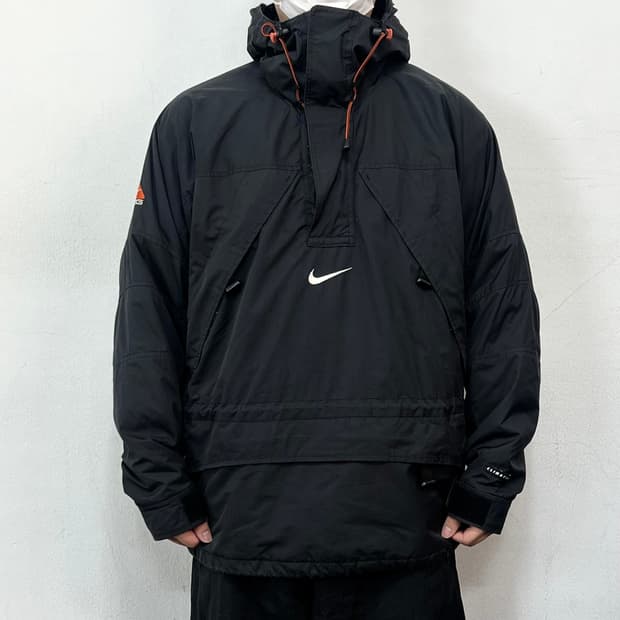 나이키 ACG 블랙 멀티스우시 하이넥 테크 아노락 자켓