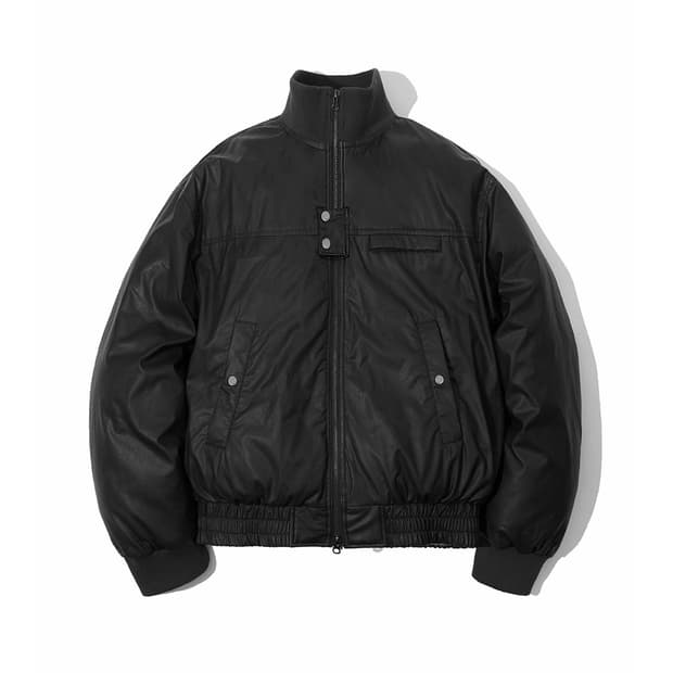 (S) 세컨모놀로그 레더 터틀텍 봄버 푸퍼 패딩