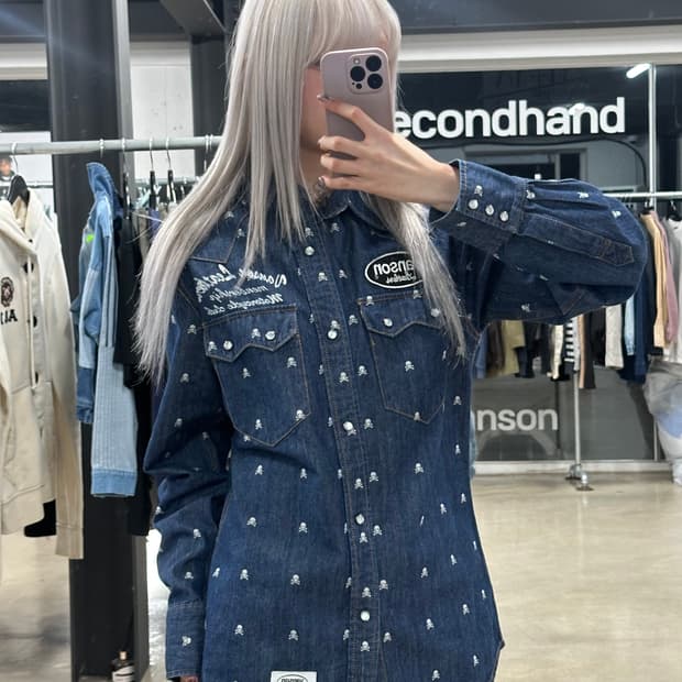 벤슨 스컬 데님 셔츠