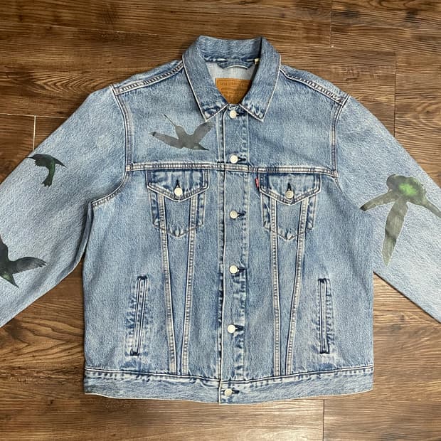 리바이스 버드 프린팅 트러커 데님 자켓