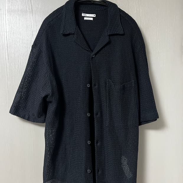 자라 남성 블랙 반팔 바캉스 셔츠 새제품