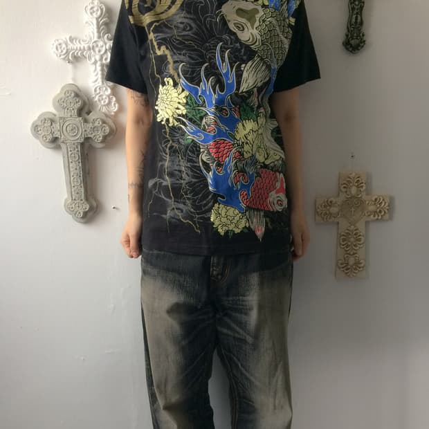 Oriental printing t shirt
