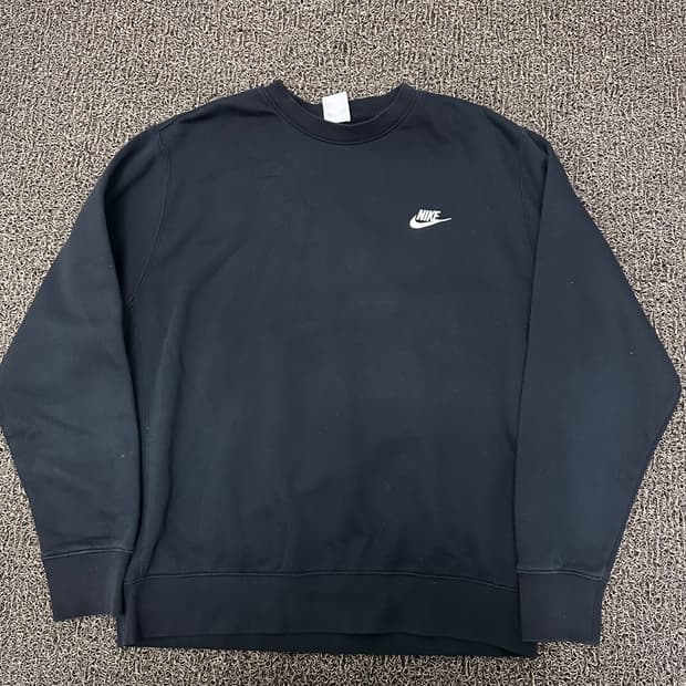 NIKE 나이키 스우시 기모 맨투맨 블랙 XL