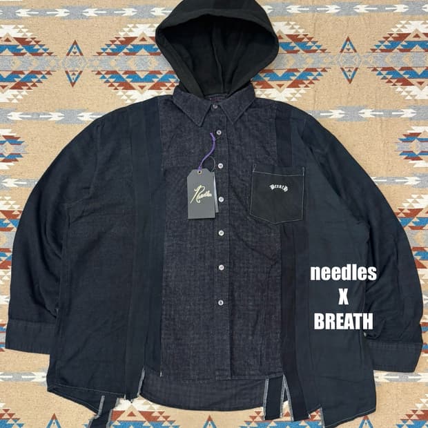 [OS] 니들스 x 브레스 리빌드 7컷 와이드 후드 셔츠 