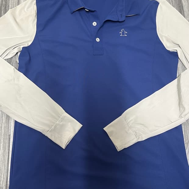 Munsingwear 긴팔 폴로 셔츠 네이비 골프웨어 M