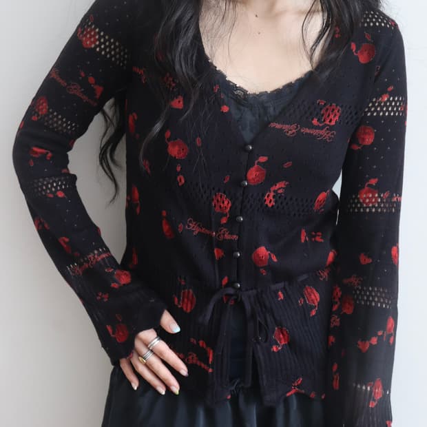 [Hysteric Glamour] Black Apple Cardigan