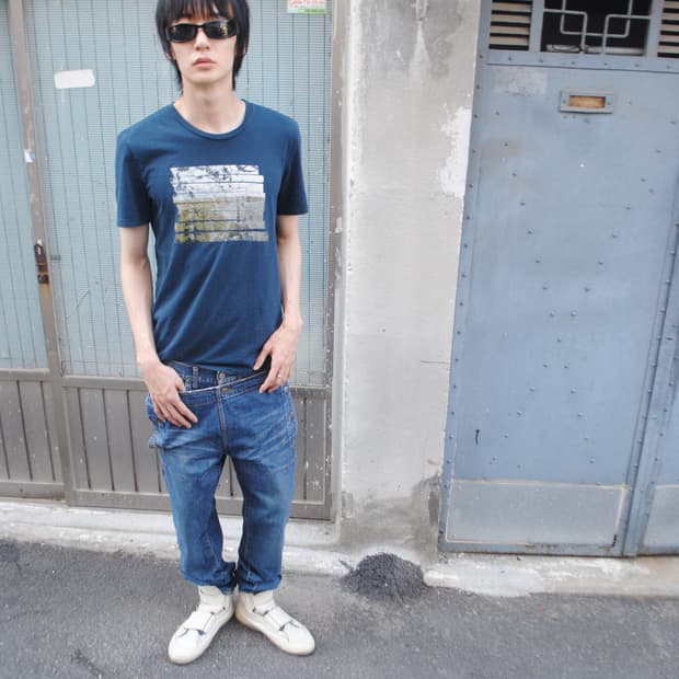 초기 Margiela 페인트 프린트 T shirt