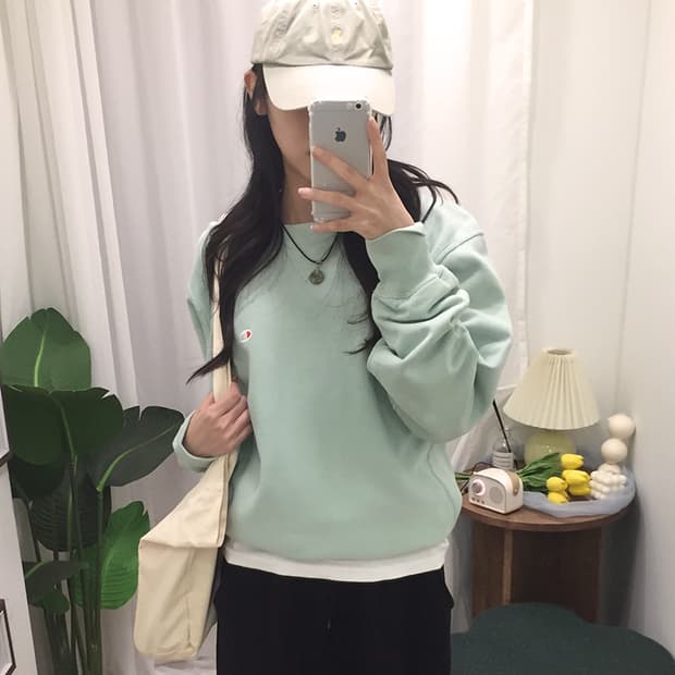 공용 챔피온 자수 스웻맨투맨 100