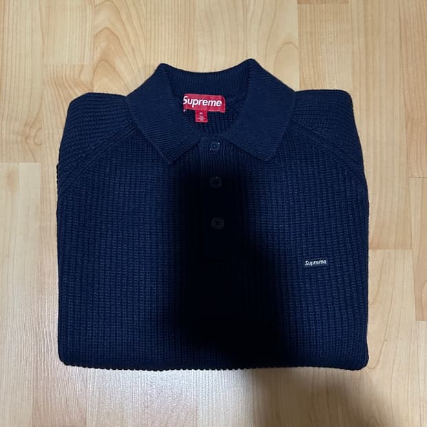 슈프림 스몰박스 폴로 스웨터 네이비 25fw