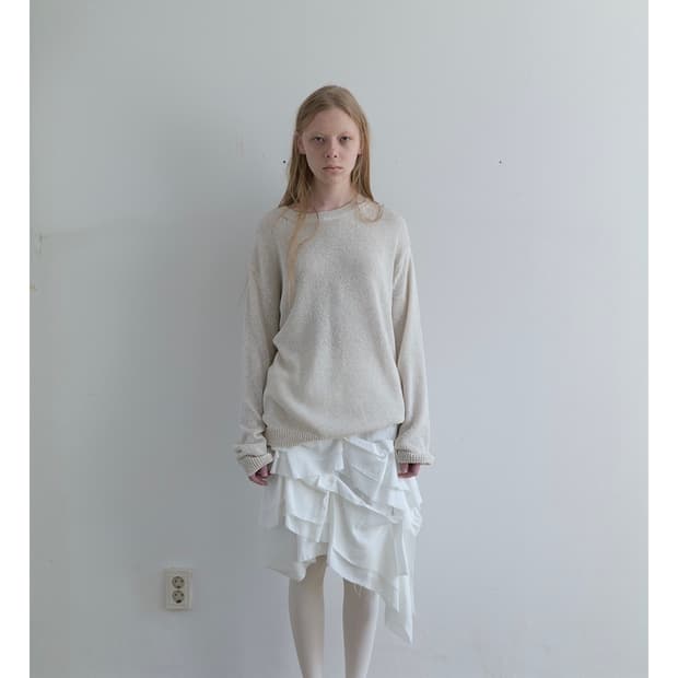 OVERSIZED LINEN SWEATER IN IVORY