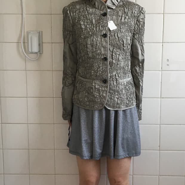 Shirring embroidery point jacket