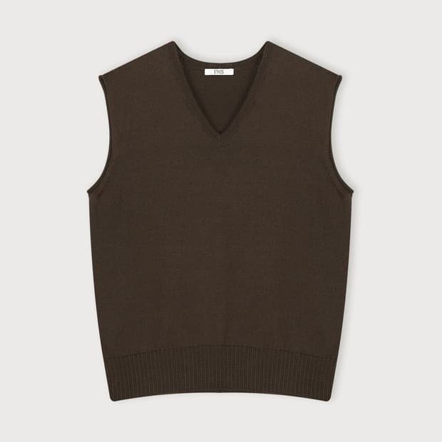 에토스 코튼브이넥 니트베스트