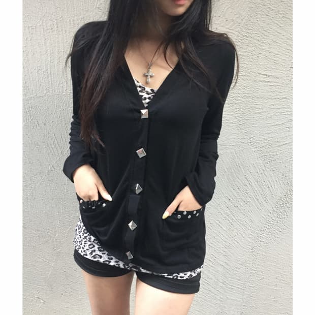 [COLZA] 코디셋 ! 오네갸루 펑크 레오파드 스터드 코디셋