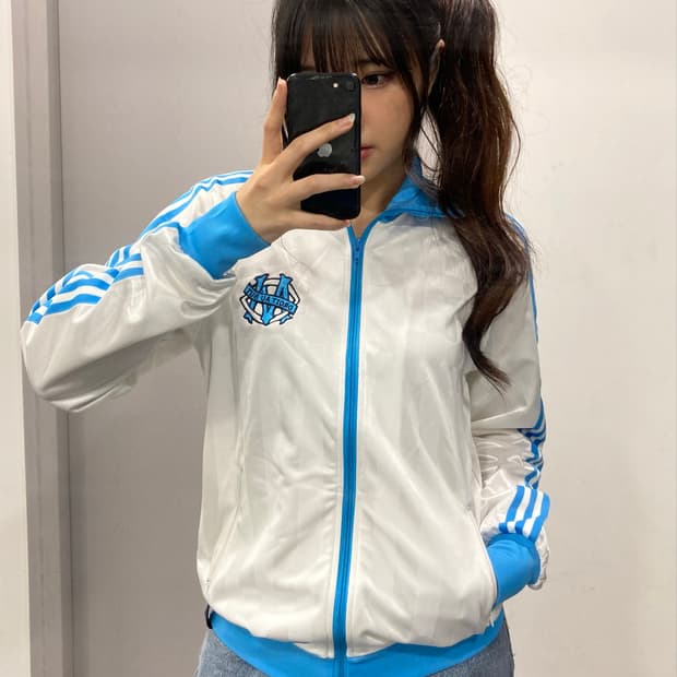 아디다스 마르세유 화이트 져지 트랙 자켓