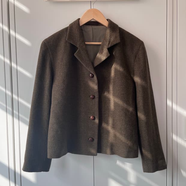 Kiyoko takase 카키브라운 울 자켓